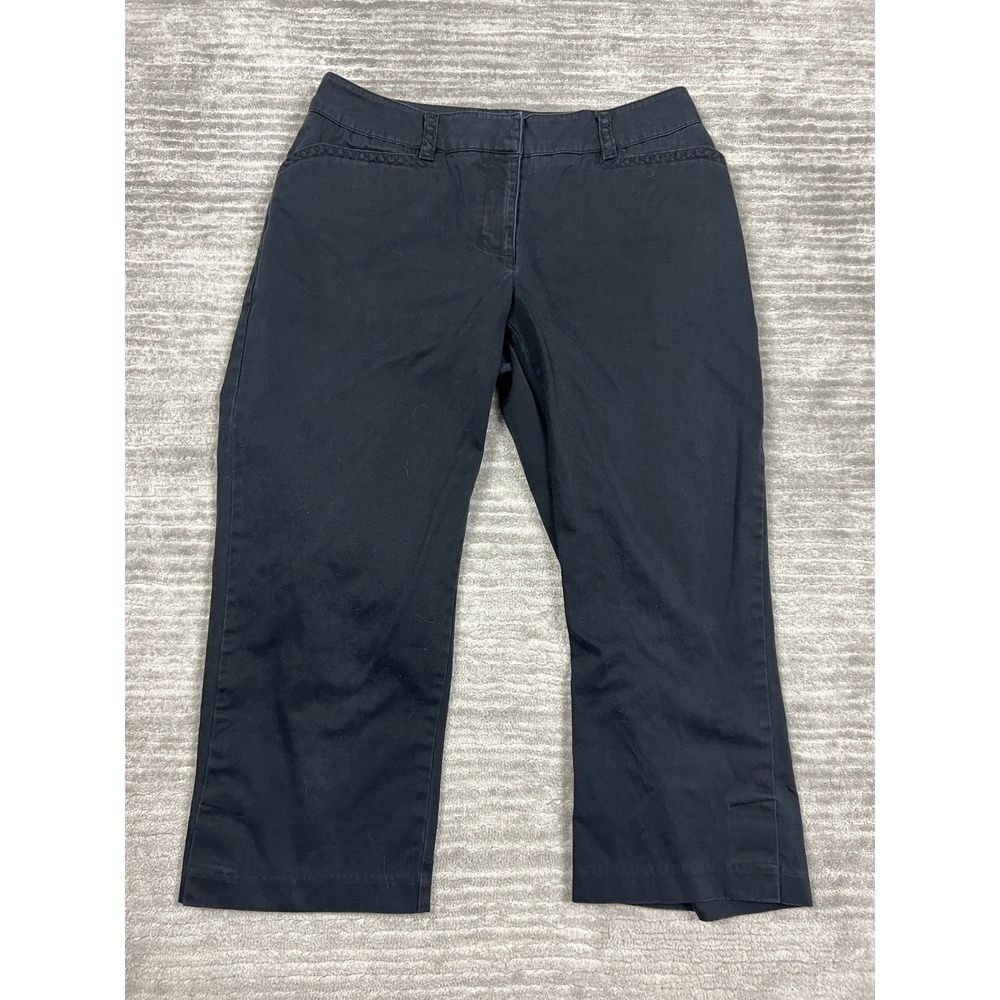 Tribal Studio Pants Womens 2 Black‎ Cotton Blend Cropped